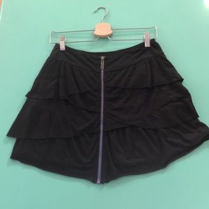 Roxy black mini skirt with blue zipper